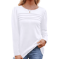 🔥Last Day 60% OFF🔥 2025 Women's 3/4 Length Sleeve Top Pleated Front T-Shirt