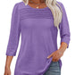 🔥Last Day 60% OFF🔥 2025 Women's 3/4 Length Sleeve Top Pleated Front T-Shirt