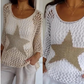 💥Limited Sale 70% OFF💥Women's Fashion Round Neck Crochet Knit Fishnet Top🤩