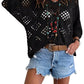 💐Spring Day Sale - Only £14.99!!⚡50K+ SOLD!✨Womens Bohemian-Inspired Beige Crochet Top with V-Neck