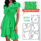 💖LAST DAY SALE 50% OFF💖Women's Elegant Waist Tie V-Neck Ruffle Dress