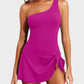 💥Limited Sale 60% OFF🔥One Shoulder Skirted One Piece Swimsuit