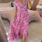 💥Lastday! Hurry up！！💥💃Hot Sale 49% OFF🔥 - Floral Print V-neck Dress