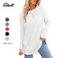 ✨Best Seller-50% OFF💐Women's Casual Crewneck Long Sleeve Top With Thumb Holes and Curved Hem