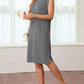 🔥Summer Sale 49% OFF💥Women Round Neck Loose Split Wrinkle-Free Midi Dress with Pockets