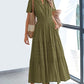 ⏰Summer Hot Sale 70% OFF🎉Women's Lightweight Short Sleeve V Neck Elastic Waist Dress