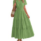 ⏰Summer Hot Sale 70% OFF🎉Women's Lightweight Short Sleeve V Neck Elastic Waist Dress