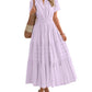 ⏰Summer Hot Sale 70% OFF🎉Women's Lightweight Short Sleeve V Neck Elastic Waist Dress