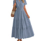 ⏰Summer Hot Sale 70% OFF🎉Women's Lightweight Short Sleeve V Neck Elastic Waist Dress