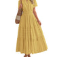 ⏰Summer Hot Sale 70% OFF🎉Women's Lightweight Short Sleeve V Neck Elastic Waist Dress