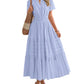 ⏰Summer Hot Sale 70% OFF🎉Women's Lightweight Short Sleeve V Neck Elastic Waist Dress