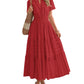 ⏰Summer Hot Sale 70% OFF🎉Women's Lightweight Short Sleeve V Neck Elastic Waist Dress