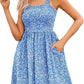 ⏰Hot Sale 70% Off💃Women's Summer Square Neck A-Line Mini Dress with Pockets