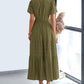 ⏰Summer Hot Sale 70% OFF🎉Women's Lightweight Short Sleeve V Neck Elastic Waist Dress