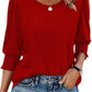 ⏰Limited Time Sale-50% OFF🏖️Women Dressy Casual 3/4 Length Sleeve Blouses with Smocked Cuffs