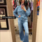 💖LAST DAY SALE 60% OFF💕🌙Women’s Faux Denim Pajama 2-Piece Set