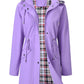 🥰50% OFF🧥Women's Solid-Color Hooded Windbreaker Jacket🍃Drawstring Waist, Zip & Button Closure, Waterproof Long-Sleeve Casual Outerwear Coat for Spring & Fall