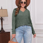 💖LAST DAY SALE 50% OFF✨Women's V Neck Long Sleeve Solid Sweater
