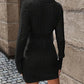 ⏰💃Last Day 50% OFF❄️🖤Women's Winter Plain Round Neck Cable Knit Bodycon Sweater Dress