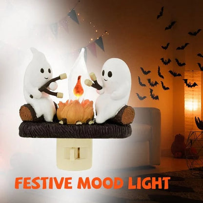 🔥🎃2025 Halloween Must-Have-Halloween Pre-Sale🧡👻 Ghost Campfire Nightlight 🎃🧡