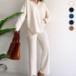 🍂Limited-Time 50% OFF🍂V-Neck Casual Slit Knitted Two-Piece Set