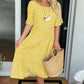 ☄️Summer Sale 50% OFF🎉Round Neck Polka Dot Print Midi Dress