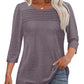 🔥Last Day 60% OFF🔥 2025 Women's 3/4 Length Sleeve Top Pleated Front T-Shirt
