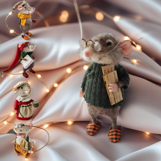 🎄Cute Needle Felt Mouse For Decoration