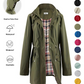 🥰50% OFF🧥Women's Solid-Color Hooded Windbreaker Jacket🍃Drawstring Waist, Zip & Button Closure, Waterproof Long-Sleeve Casual Outerwear Coat for Spring & Fall