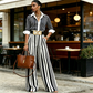 💞SUMMER HOT SALE💞50K+ SOLD!💥60% OFF! 🔥 Women's Striped Shirt & Wide-Leg Pants 2-Piece Set