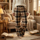 ❄️Winter Hot Sale 50% OFF🔥Winter Vintage Plaid Elastic Straight Loose Thick Warm Casual Pants