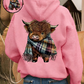 🎅CHRISTMAS SALE 50% OFF!!❤️‍🔥🐂Cute Highland Cow Cozy Fleece-Lined Hooded Sweatshirt