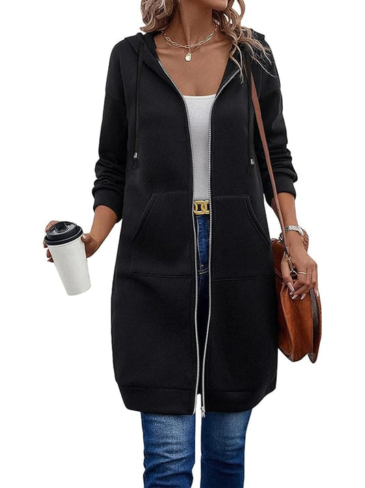 ⏰Early Autumn Sales 49% OFF🍂Women‘s Casual Zip up Fleece Long Hoodies