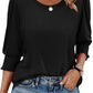 ⏰Limited Time Sale-50% OFF🏖️Women Dressy Casual 3/4 Length Sleeve Blouses with Smocked Cuffs