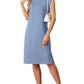 🔥Summer Sale 49% OFF💥Women Round Neck Loose Split Wrinkle-Free Midi Dress with Pockets