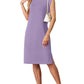 🔥Summer Sale 49% OFF💥Women Round Neck Loose Split Wrinkle-Free Midi Dress with Pockets