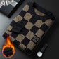 ⛄Winter Clearance⛄Men‘s Checkered Printed Mock Neck Thickened Pullover Sweater