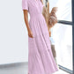 ⏰Summer Hot Sale 70% OFF🎉Women's Lightweight Short Sleeve V Neck Elastic Waist Dress