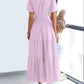 ⏰Summer Hot Sale 70% OFF🎉Women's Lightweight Short Sleeve V Neck Elastic Waist Dress