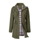 🥰50% OFF🧥Women's Solid-Color Hooded Windbreaker Jacket🍃Drawstring Waist, Zip & Button Closure, Waterproof Long-Sleeve Casual Outerwear Coat for Spring & Fall