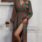 💃LAST DAY SALE 60% OFF🔥Women's Printed Long Sleeved V-neck Dress