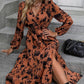 💃LAST DAY SALE 60% OFF🔥Women's Printed Long Sleeved V-neck Dress