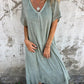 💕FREE SHIPPING🔥Women's Loose V-neck cotton linen dress