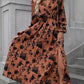 💃LAST DAY SALE 60% OFF🔥Women's Printed Long Sleeved V-neck Dress