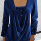 🎁Big sale 49% OFF 🎁Sequin Loose Smocked Fake Two-Piece Top