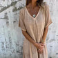 💕FREE SHIPPING🔥Women's Loose V-neck cotton linen dress