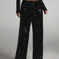 💖LAST DAY SALE 50% OFF💃Women's Sequin Sparkle Wide Leg Pants with Elastic Waistband