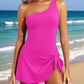 💥Limited Sale 60% OFF🔥One Shoulder Skirted One Piece Swimsuit