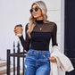 💃Last Day Sale 70% OFF🔥Women's Sparkle Mesh Sheer Long Sleeve Ruched Top