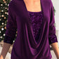 🎁Big sale 49% OFF 🎁Sequin Loose Smocked Fake Two-Piece Top